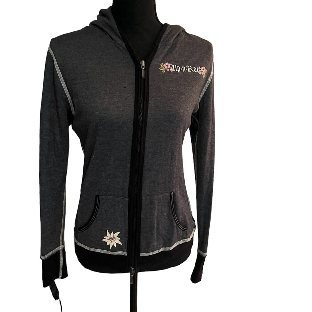 Alp N Rock Charcoal Hoodie with Embroidery